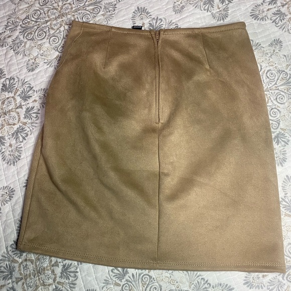 Tan Bodycon Mini Skirt - Picture 2 of 3